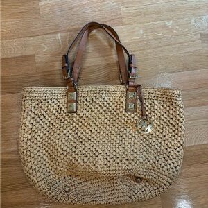 Michael Kors Woven Tan Tote Bag
